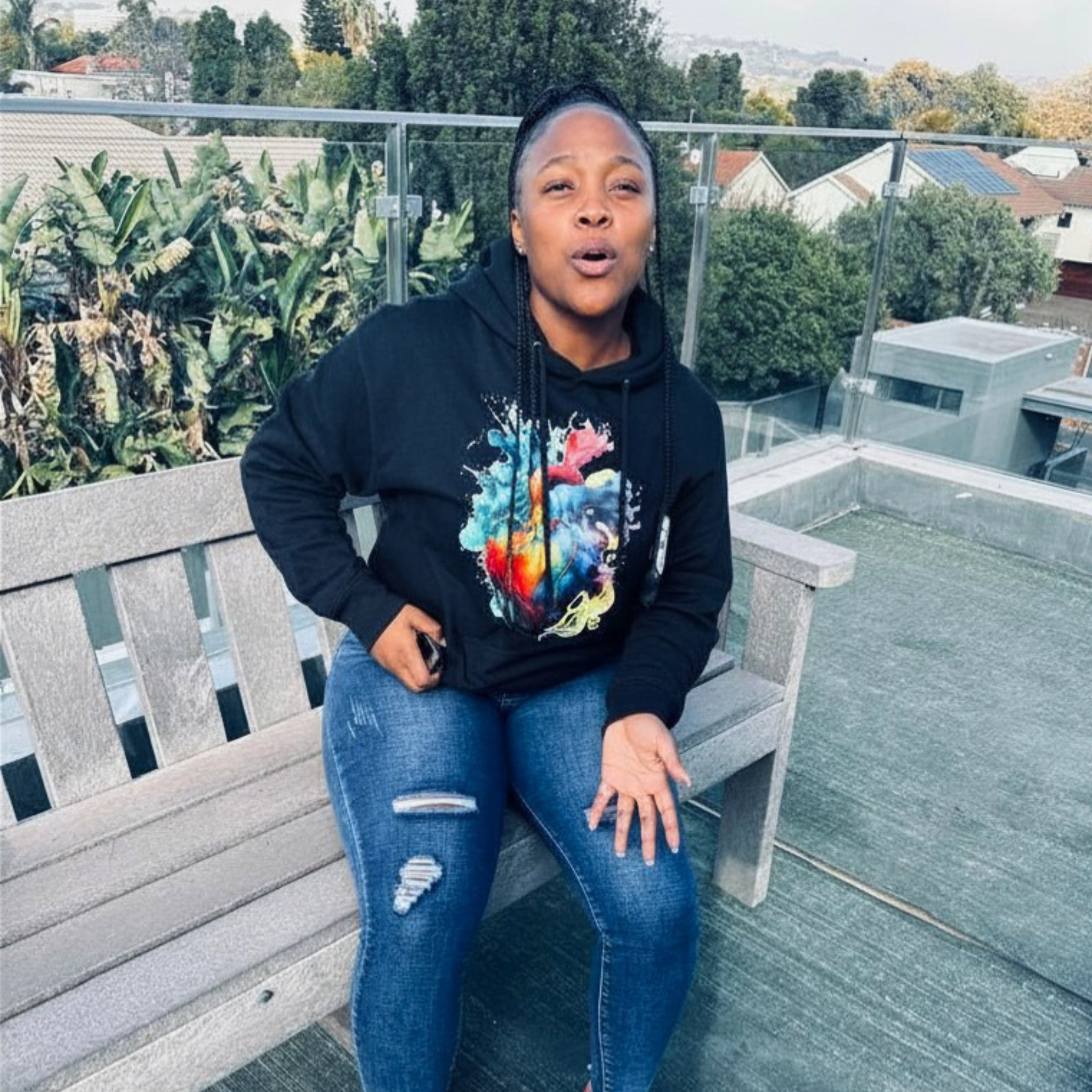 One Love Heart Graphic Pullover Hoodie